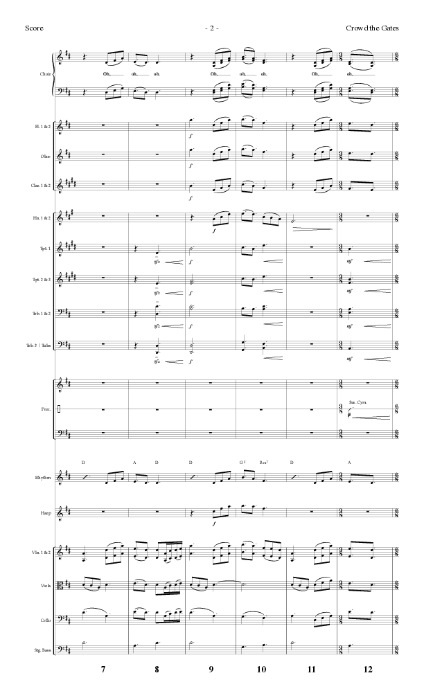 Crowd The Gates (Choral Anthem SATB) Orchestration (Lillenas Choral / Arr. Cliff Duren)