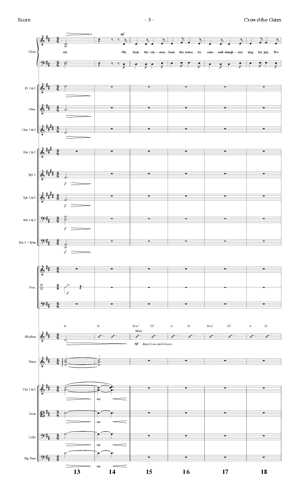 Crowd The Gates (Choral Anthem SATB) Orchestration (Lillenas Choral / Arr. Cliff Duren)