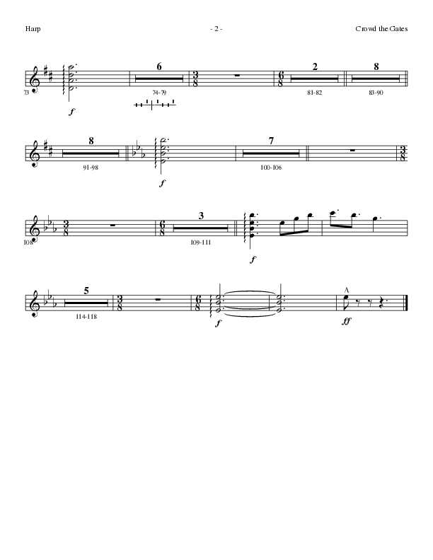 Crowd The Gates (Choral Anthem SATB) Harp (Lillenas Choral / Arr. Cliff Duren)