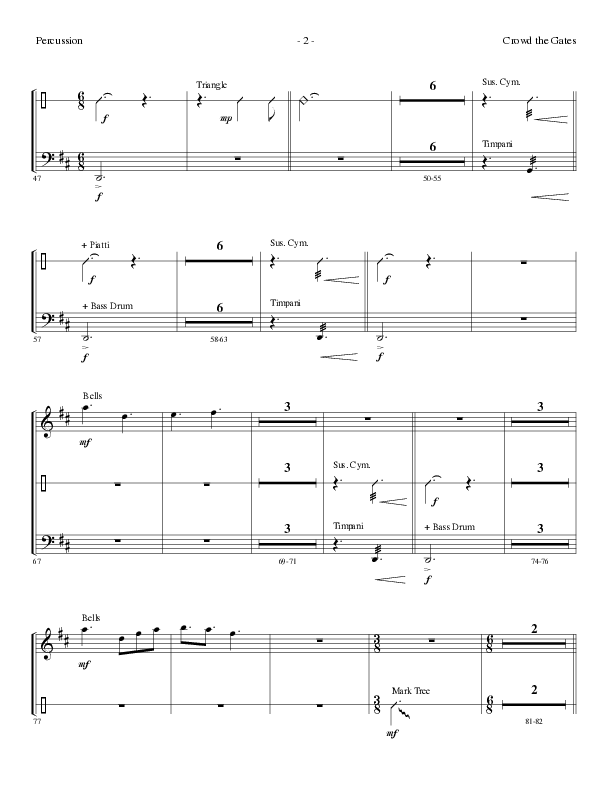 Crowd The Gates (Choral Anthem SATB) Percussion (Lillenas Choral / Arr. Cliff Duren)