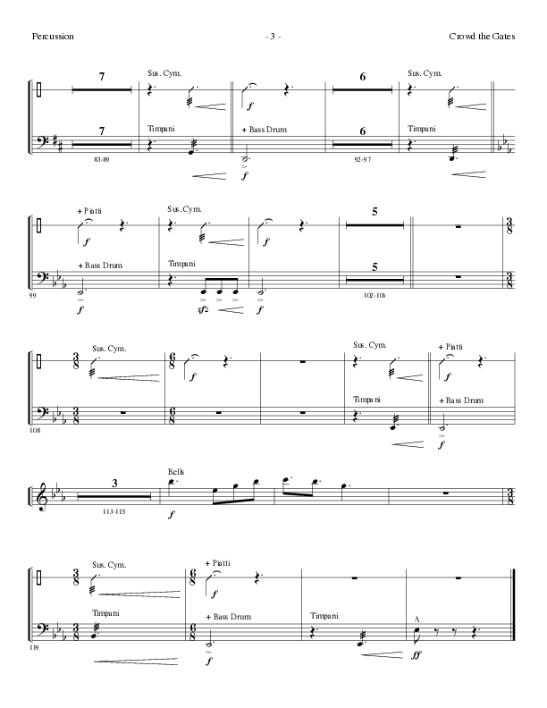Crowd The Gates (Choral Anthem SATB) Percussion (Lillenas Choral / Arr. Cliff Duren)