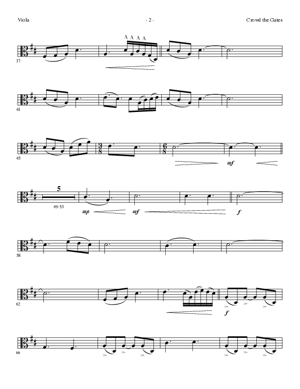 Crowd The Gates (Choral Anthem SATB) Viola (Lillenas Choral / Arr. Cliff Duren)