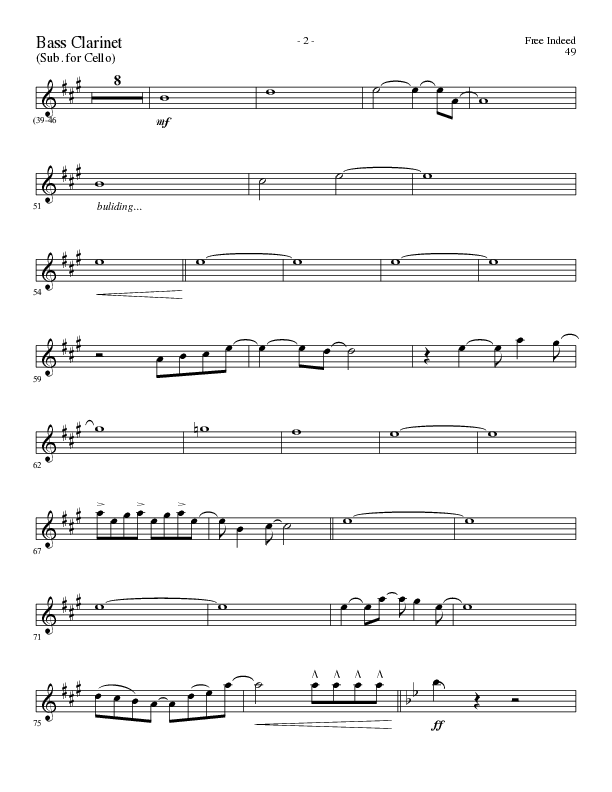 Free Indeed (Choral Anthem SATB) Bass Clarinet (Lillenas Choral / Arr. Cliff Duren / Orch. Cliff Duren)