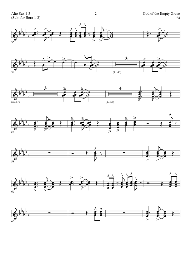 God of the Empty Grave (Choral Anthem SATB) Alto Sax (Lillenas Choral / Arr. David Clydesdale)