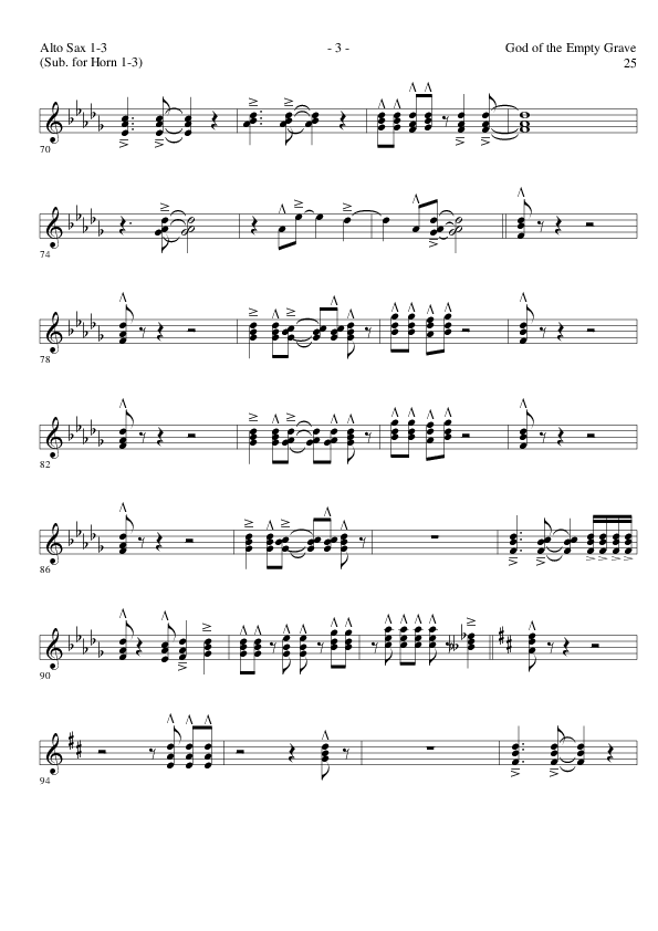 God of the Empty Grave (Choral Anthem SATB) Alto Sax (Lillenas Choral / Arr. David Clydesdale)
