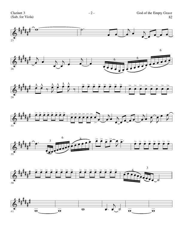 God of the Empty Grave (Choral Anthem SATB) Clarinet 3 (Lillenas Choral / Arr. David Clydesdale)