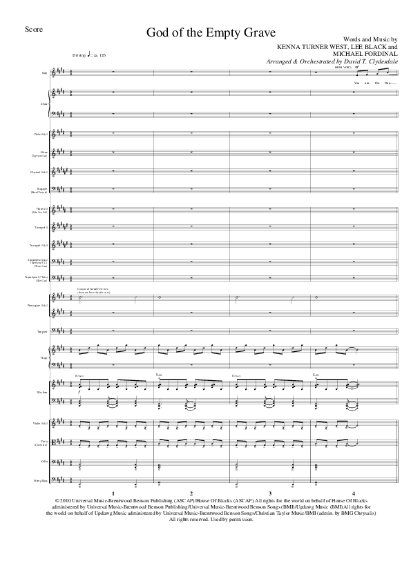 God of the Empty Grave (Choral Anthem SATB) Conductor's Score (Lillenas Choral / Arr. David Clydesdale)