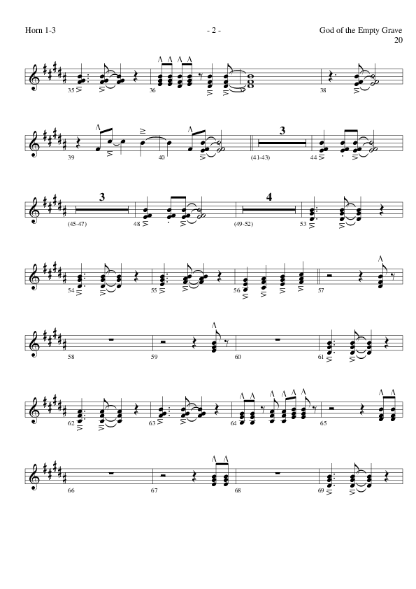 God of the Empty Grave (Choral Anthem SATB) French Horn (Lillenas Choral / Arr. David Clydesdale)