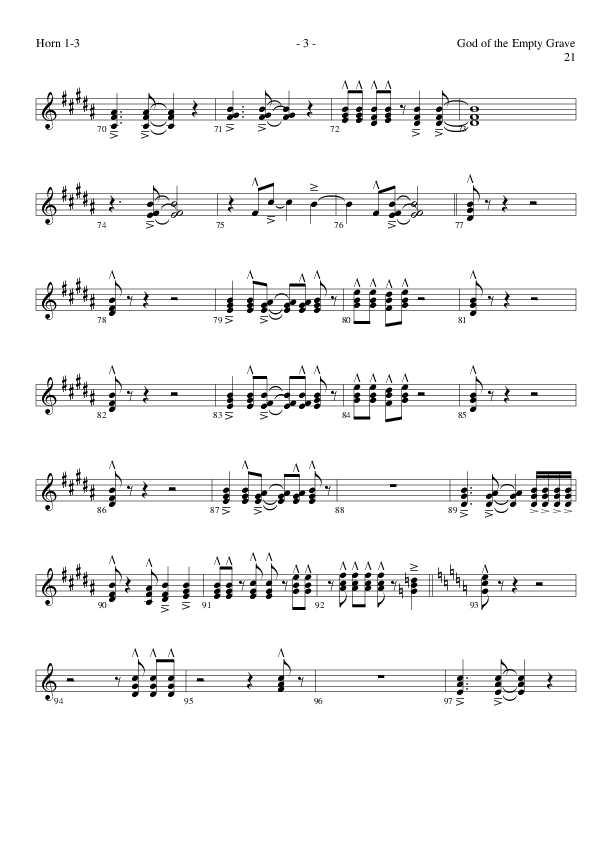 God of the Empty Grave (Choral Anthem SATB) French Horn (Lillenas Choral / Arr. David Clydesdale)