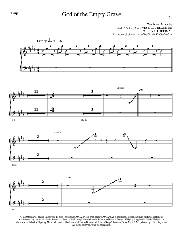 God of the Empty Grave (Choral Anthem SATB) Harp (Lillenas Choral / Arr. David Clydesdale)