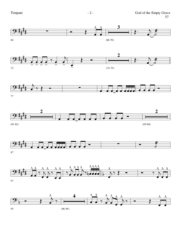 God of the Empty Grave (Choral Anthem SATB) Timpani (Lillenas Choral / Arr. David Clydesdale)