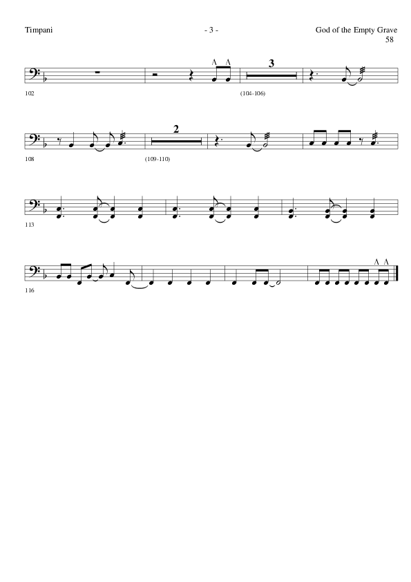 God of the Empty Grave (Choral Anthem SATB) Timpani (Lillenas Choral / Arr. David Clydesdale)