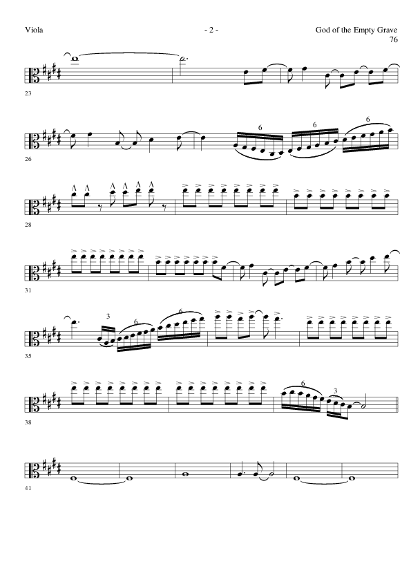 God of the Empty Grave (Choral Anthem SATB) Viola (Lillenas Choral / Arr. David Clydesdale)