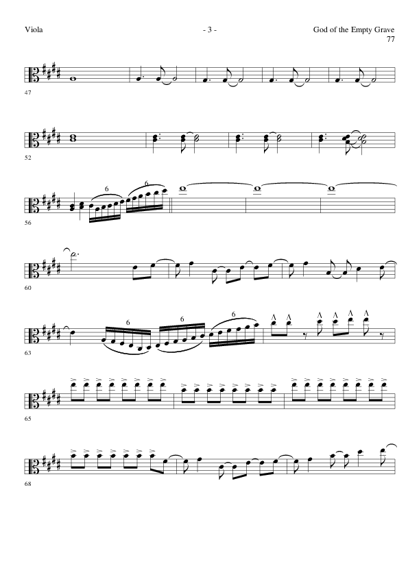 God of the Empty Grave (Choral Anthem SATB) Viola (Lillenas Choral / Arr. David Clydesdale)