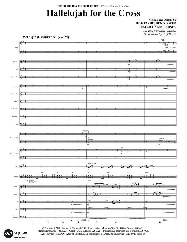 Hallelujah For The Cross (Choral Anthem SATB) Orchestration (Lillenas Choral / Arr. Richard Kingsmore)