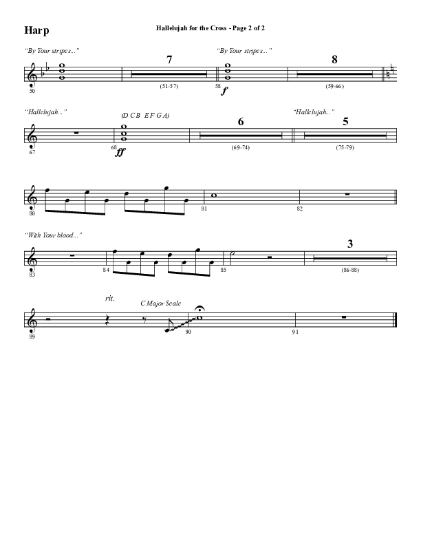 Hallelujah For The Cross (Choral Anthem SATB) Harp (Lillenas Choral / Arr. Richard Kingsmore)