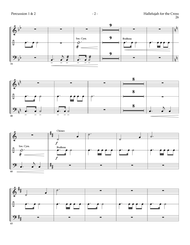 Hallelujah For The Cross (Choral Anthem SATB) Percussion 1/2 (Lillenas Choral / Arr. Richard Kingsmore)