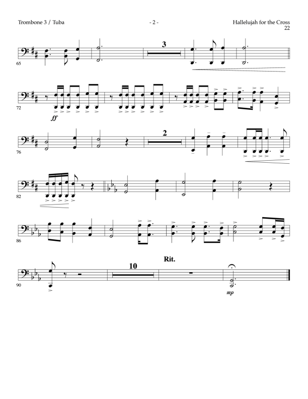 Hallelujah For The Cross (Choral Anthem SATB) Trombone 3/Tuba (Lillenas Choral / Arr. Richard Kingsmore)