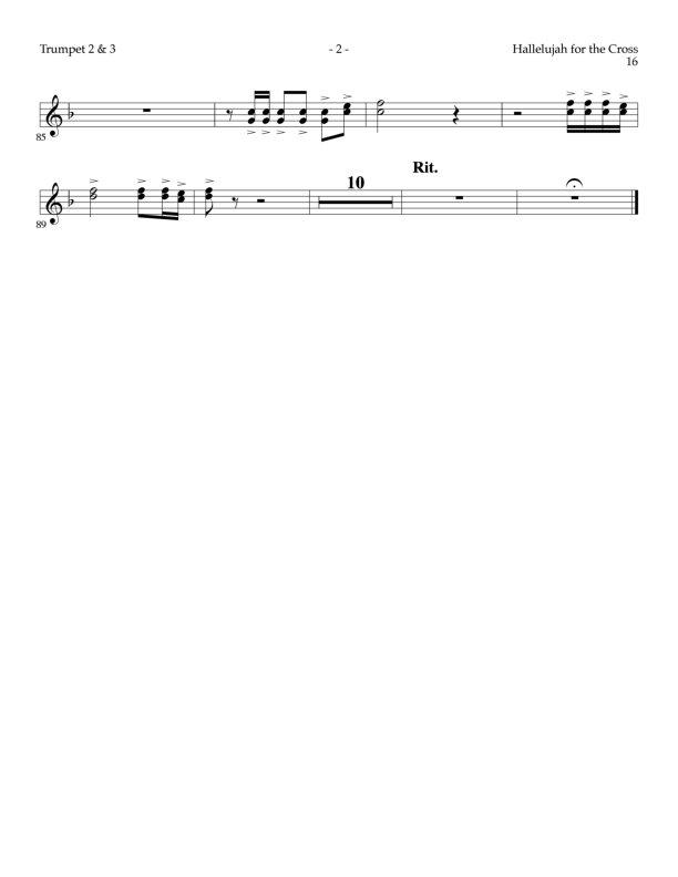 Hallelujah For The Cross (Choral Anthem SATB) Trumpet 2/3 (Lillenas Choral / Arr. Richard Kingsmore)