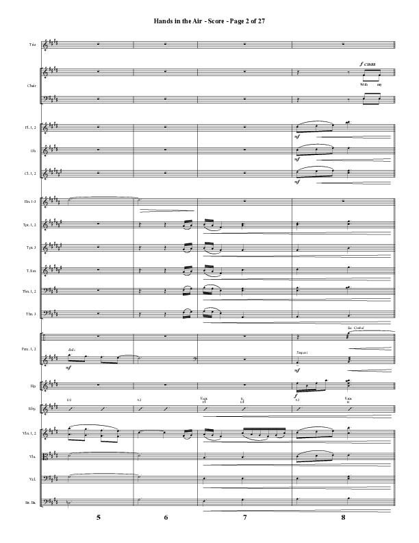 Hands In The Air (Choral Anthem SATB) Orchestration (Word Music Choral / Arr. Cliff Duren)