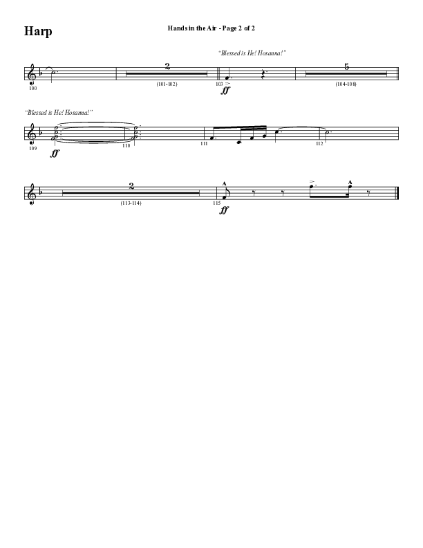 Hands In The Air (Choral Anthem SATB) Harp (Word Music Choral / Arr. Cliff Duren)