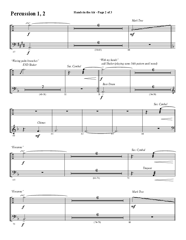 Hands In The Air (Choral Anthem SATB) Percussion 1/2 (Word Music Choral / Arr. Cliff Duren)