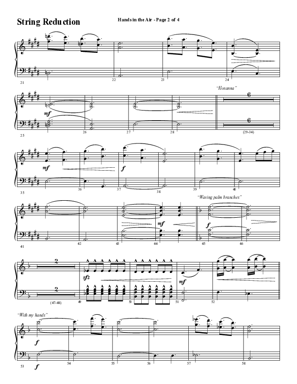 Hands In The Air (Choral Anthem SATB) String Reduction (Word Music Choral / Arr. Cliff Duren)