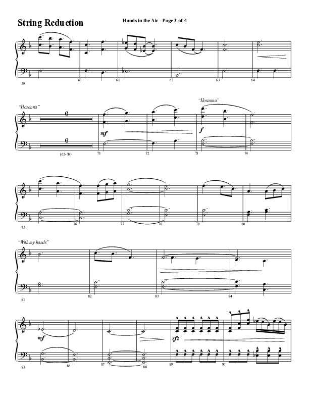 Hands In The Air (Choral Anthem SATB) String Reduction (Word Music Choral / Arr. Cliff Duren)
