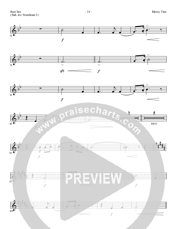 Mercy Tree (Choral Anthem SATB) Bari Sax (Lillenas Choral / Arr. Nick Robertson)