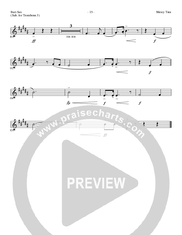 Mercy Tree (Choral Anthem SATB) Bari Sax (Lillenas Choral / Arr. Nick Robertson)