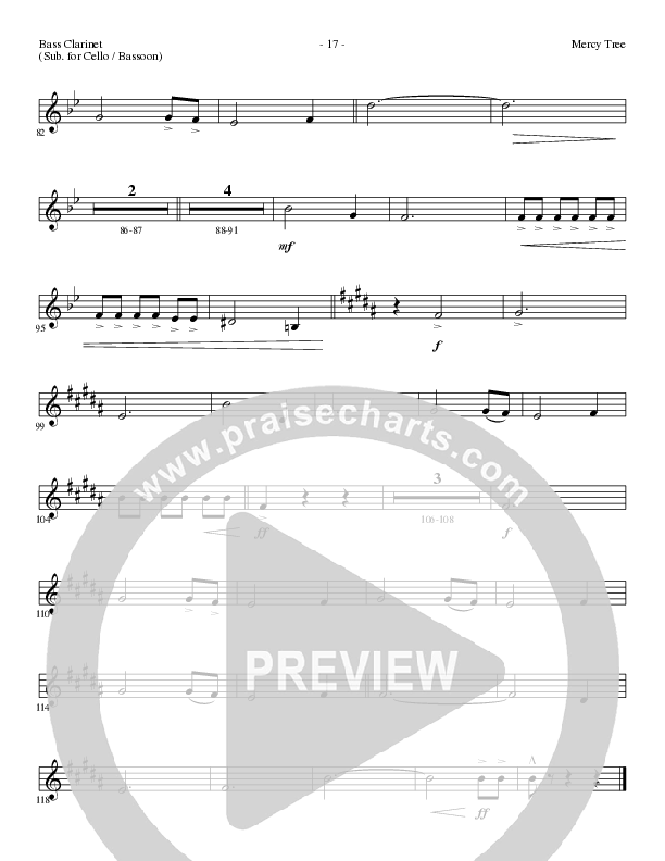 Mercy Tree (Choral Anthem SATB) Bass Clarinet (Lillenas Choral / Arr. Nick Robertson)