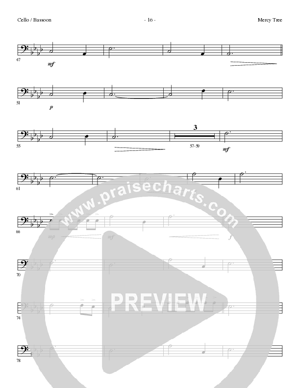 Mercy Tree (Choral Anthem SATB) Cello (Lillenas Choral / Arr. Nick Robertson)