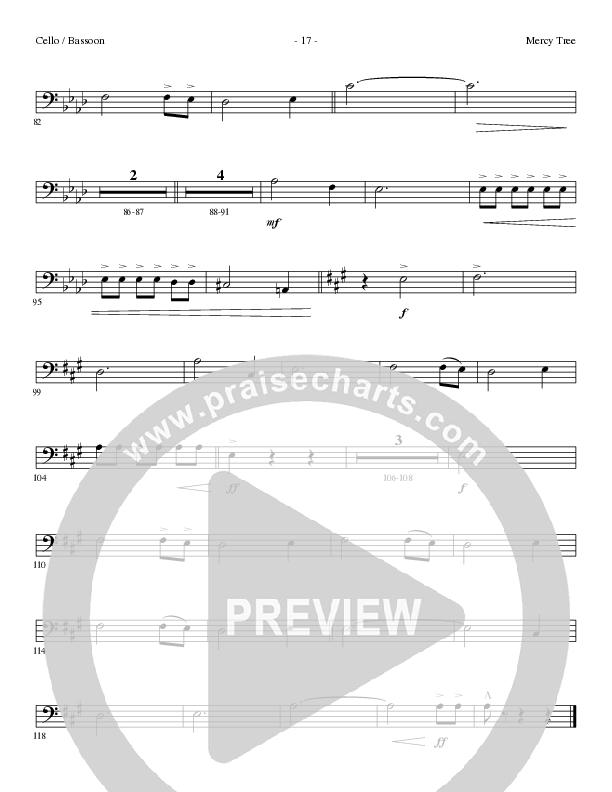 Mercy Tree (Choral Anthem SATB) Cello (Lillenas Choral / Arr. Nick Robertson)