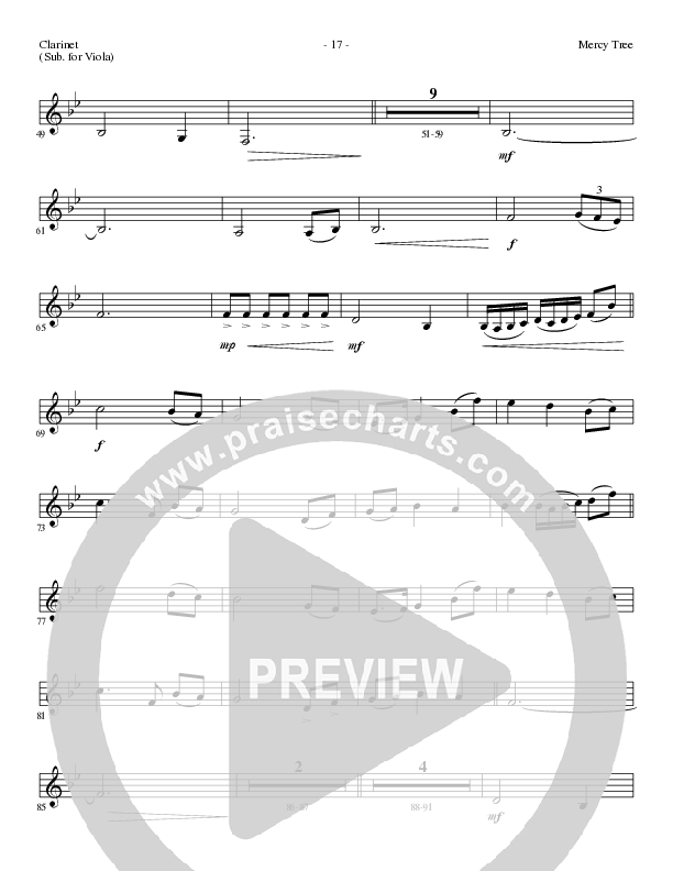 Mercy Tree (Choral Anthem SATB) Clarinet (Lillenas Choral / Arr. Nick Robertson)
