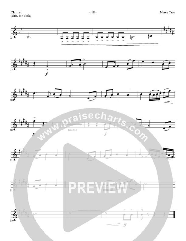 Mercy Tree (Choral Anthem SATB) Clarinet (Lillenas Choral / Arr. Nick Robertson)