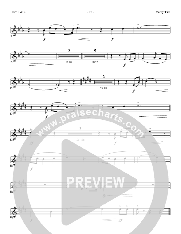 Mercy Tree (Choral Anthem SATB) French Horn (Lillenas Choral / Arr. Nick Robertson)