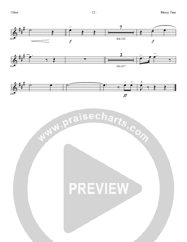 Mercy Tree (Choral Anthem SATB) Oboe (Lillenas Choral / Arr. Nick Robertson)