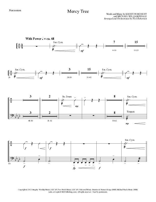 Mercy Tree (Choral Anthem SATB) Percussion (Lillenas Choral / Arr. Nick Robertson)
