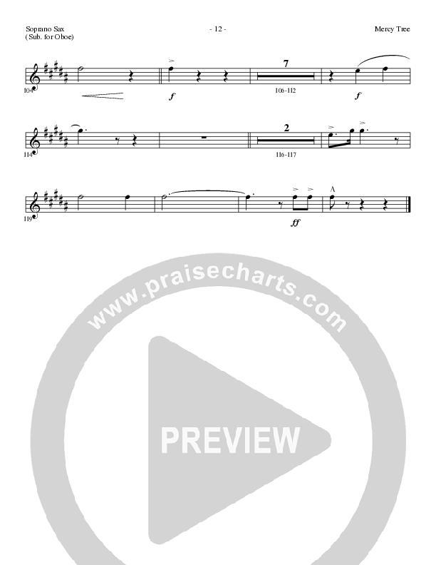 Mercy Tree (Choral Anthem SATB) Soprano Sax (Lillenas Choral / Arr. Nick Robertson)