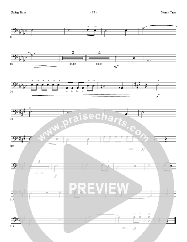 Mercy Tree (Choral Anthem SATB) String Bass (Lillenas Choral / Arr. Nick Robertson)