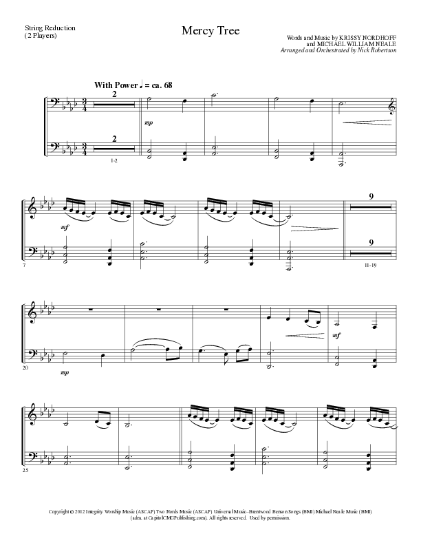 Mercy Tree (Choral Anthem SATB) String Reduction (Lillenas Choral / Arr. Nick Robertson)