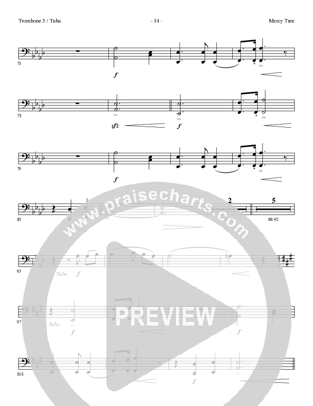 Mercy Tree (Choral Anthem SATB) Trombone 3/Tuba (Lillenas Choral / Arr. Nick Robertson)