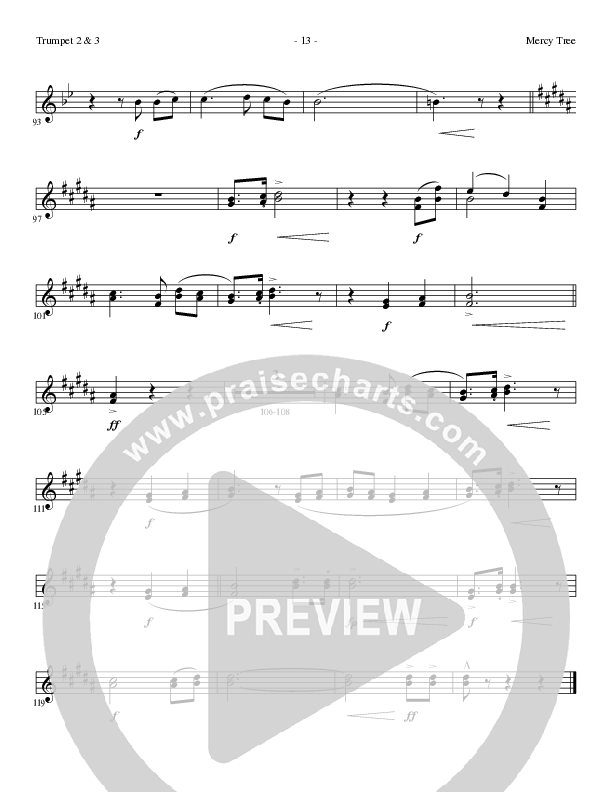 Mercy Tree (Choral Anthem SATB) Trumpet 3 (Lillenas Choral / Arr. Nick Robertson)