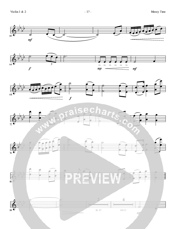 Mercy Tree (Choral Anthem SATB) Violin 1/2 (Lillenas Choral / Arr. Nick Robertson)