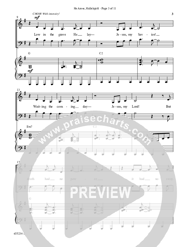 He Arose Hallelujah (Choral Anthem SATB) Anthem (SATB/Piano) (Word Music Choral / Arr. Daniel Semsen)