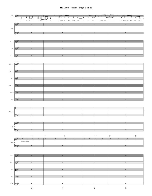 He Lives (Choral Anthem SATB) Orchestration (Word Music Choral / Arr. David Wise / Orch. David Shipps)