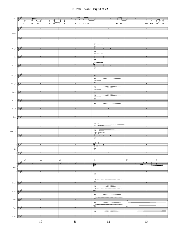 He Lives (Choral Anthem SATB) Orchestration (Word Music Choral / Arr. David Wise / Orch. David Shipps)