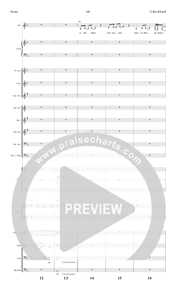 O The Blood (Choral Anthem SATB) Orchestration (Lillenas Choral / Arr. Phil Nitz)