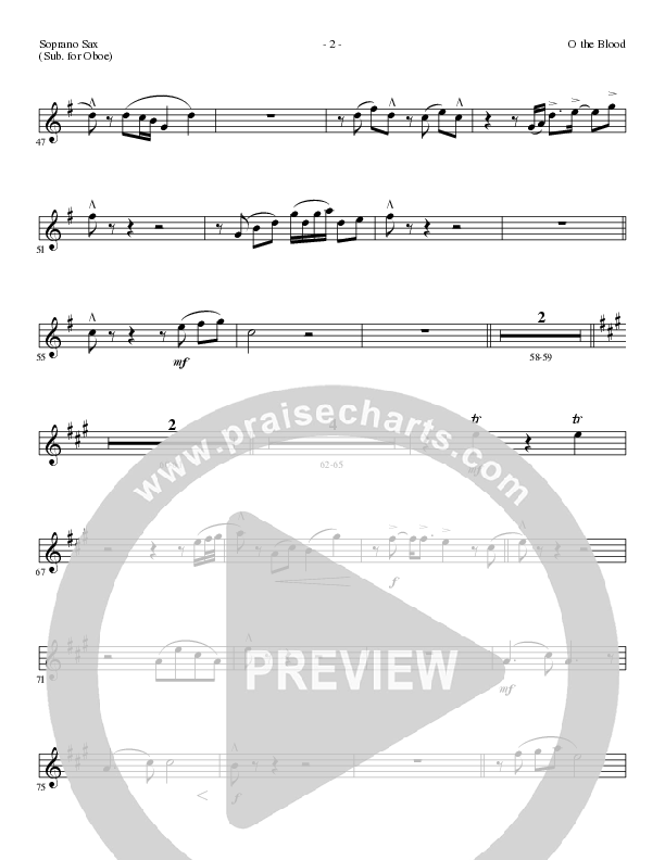 O The Blood (Choral Anthem SATB) Soprano Sax (Lillenas Choral / Arr. Phil Nitz)