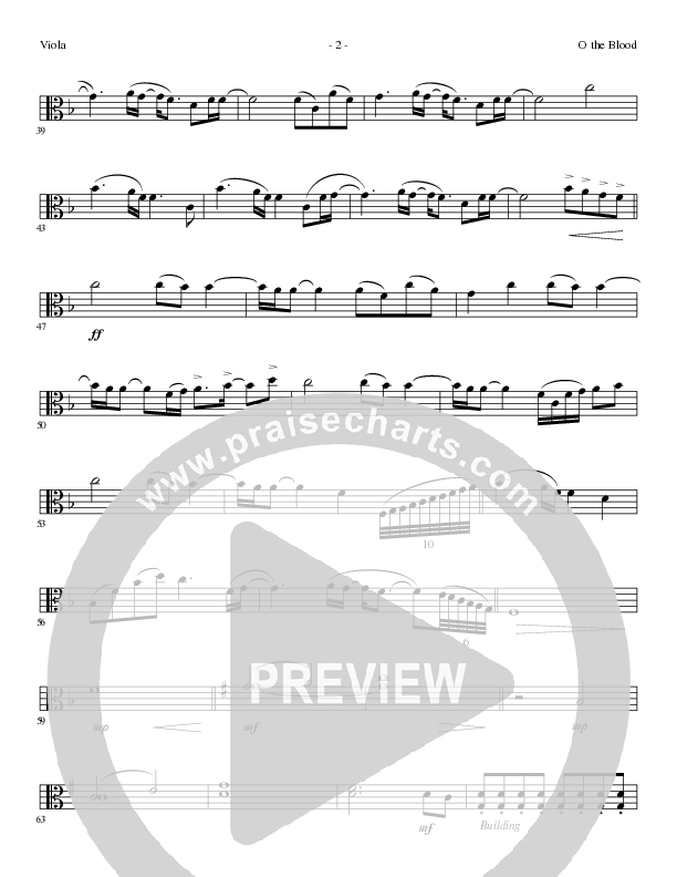 O The Blood (Choral Anthem SATB) Viola (Lillenas Choral / Arr. Phil Nitz)